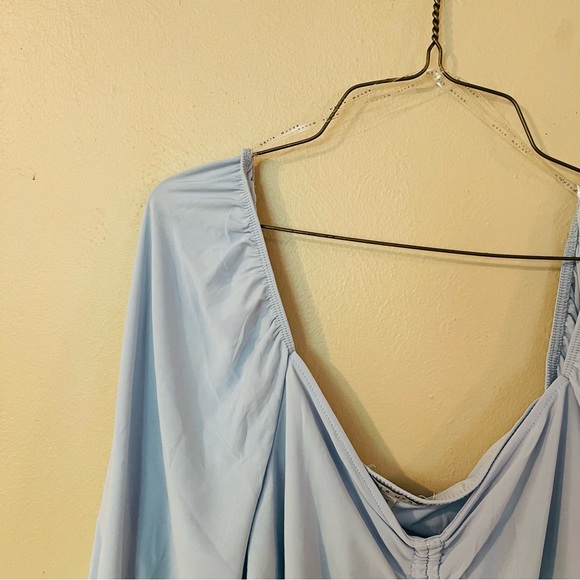 NWT Blue Drawstring Front Top - Picture 7 of 7